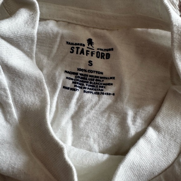 Stafford Classic White Cotton Tee - Picture 1 of 3